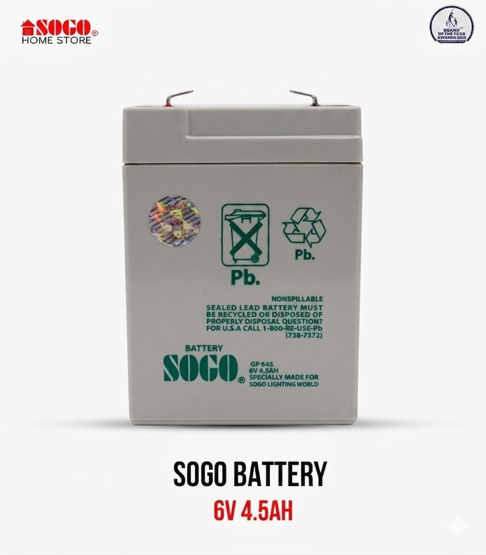 Sogo Rechargeable Dry Battery 6V 0.45AH