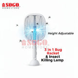 Sogo 3 in 1 Rechargeble Mosquito Swatter Racket With Trapping Light (Jpn-395)