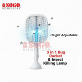 Sogo 3 in 1 Rechargeble Mosquito Swatter Racket With Trapping Light (Jpn-395)