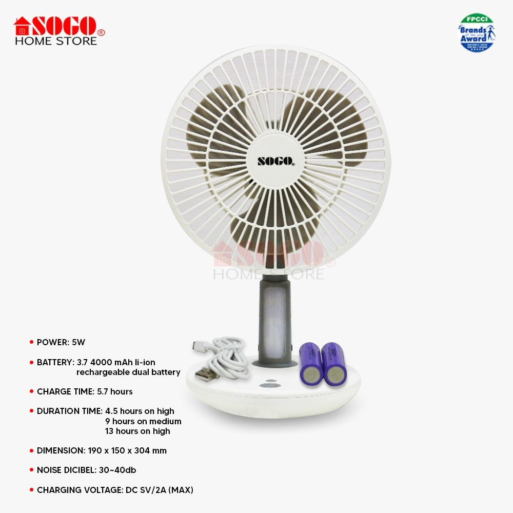 Sogo Rechargeable Mini Fan - JPN-519