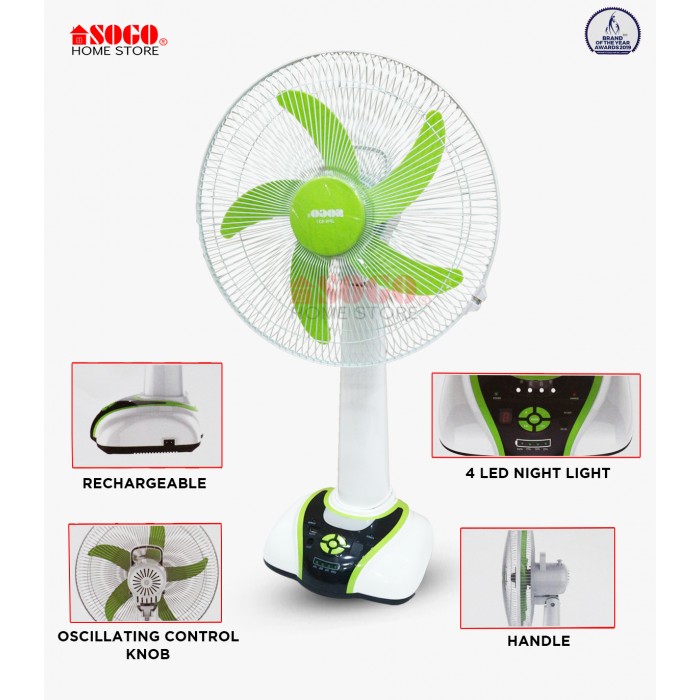 Sogo Rechargeable Table/Desk Fan (JPN-631)