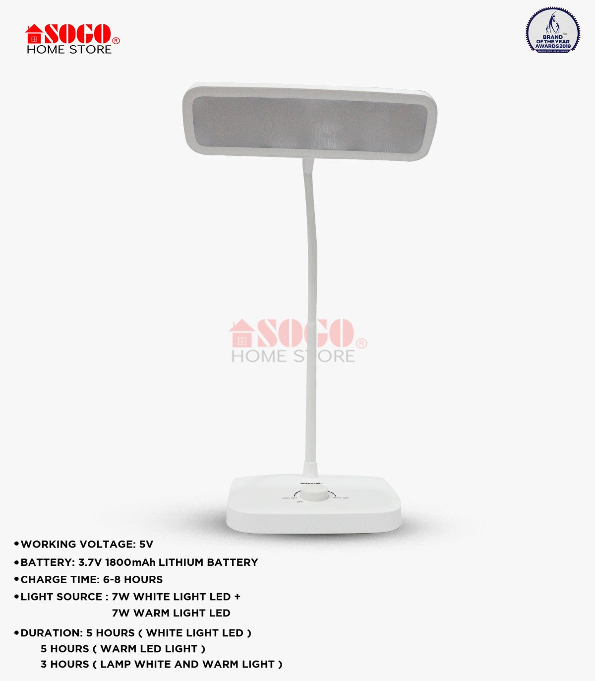 Sogo Rechargeable Table/Desk Lamp (JPN-1307)