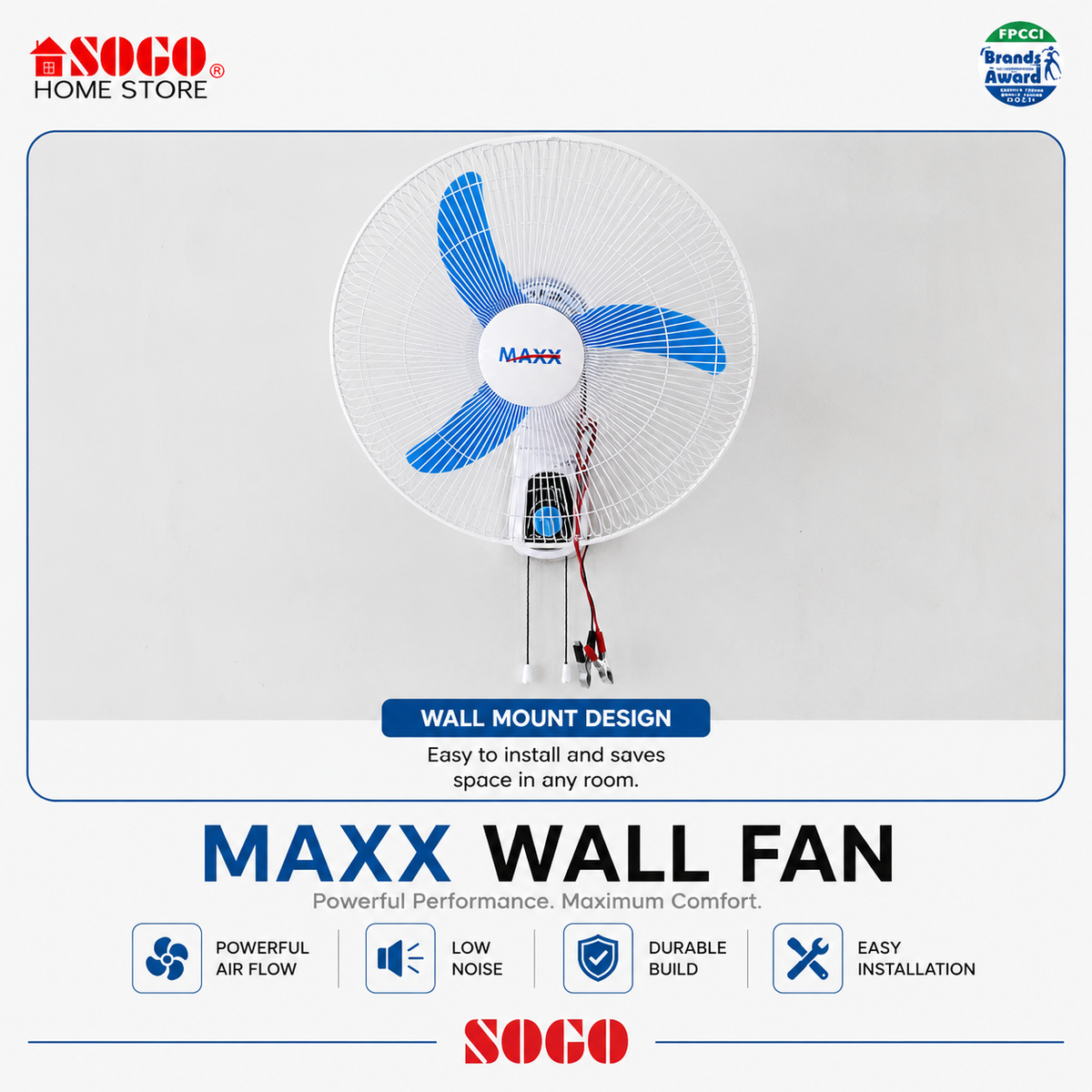Maxx Wall Bracket Solar 12V Dc Fan Not Rechargeble (MX-607)