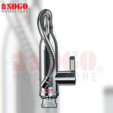 Chrome kitchen faucet with flexible hose on a white background, featuring the Sogo Homestore logo.