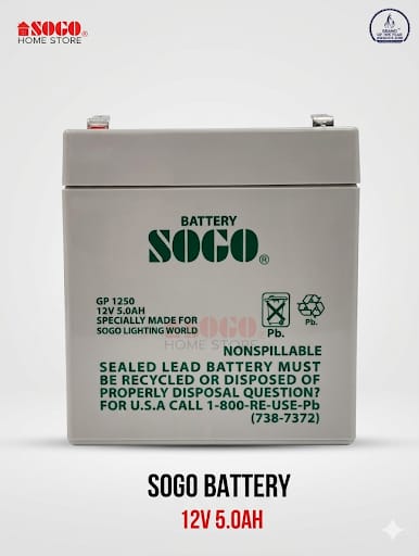 SOGO Rechargeable Dry Battery 12V 5AH