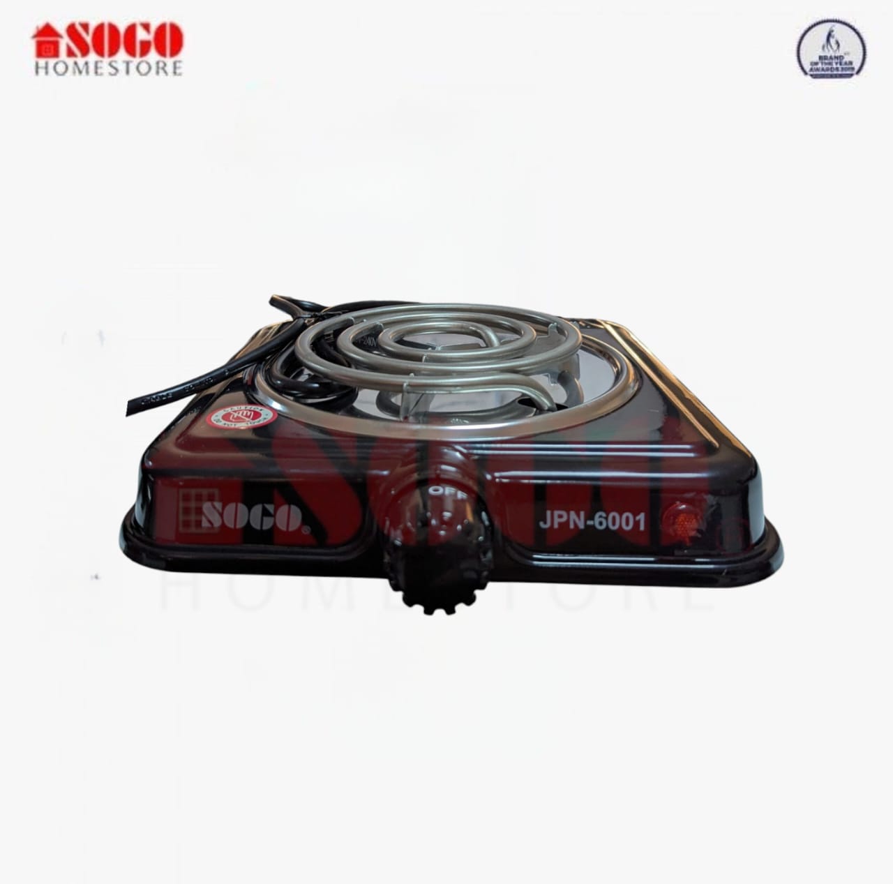 Single burner stove with Sogo branding on a white background