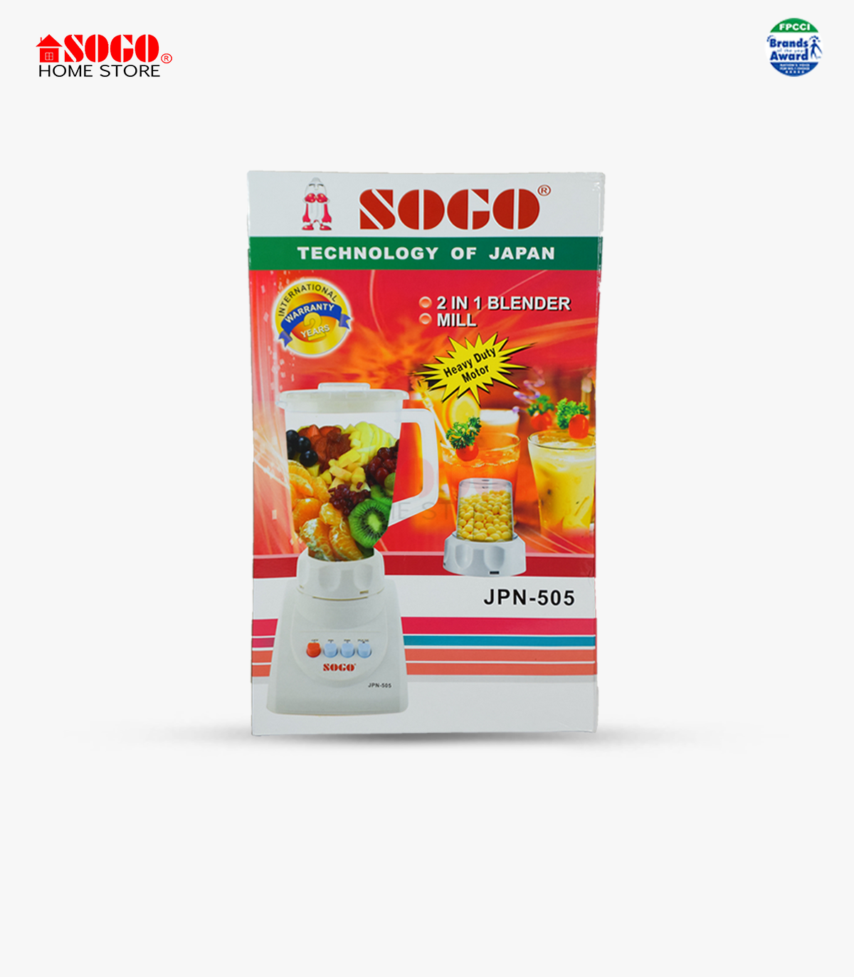 Sogo Juicer Blender & Dry Mill (2 In 1)  (JPN-505)