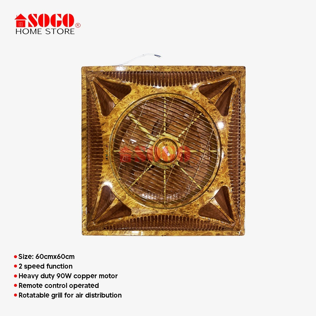 Sogo Ceiling Box Fan ( JPN-777) Brown