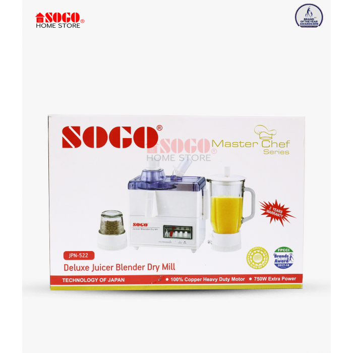 Sogo Deluxe 3 in 1 Juicer Blender & Dry Mill (JPN-522) 