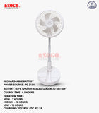 Sogo Rechargeable Mini USB Portable Fan (JPN-523) PINK