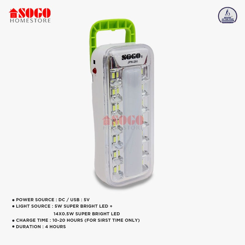 Sogo Rechargeable Emergency Led Lantern Light (JPN-280)