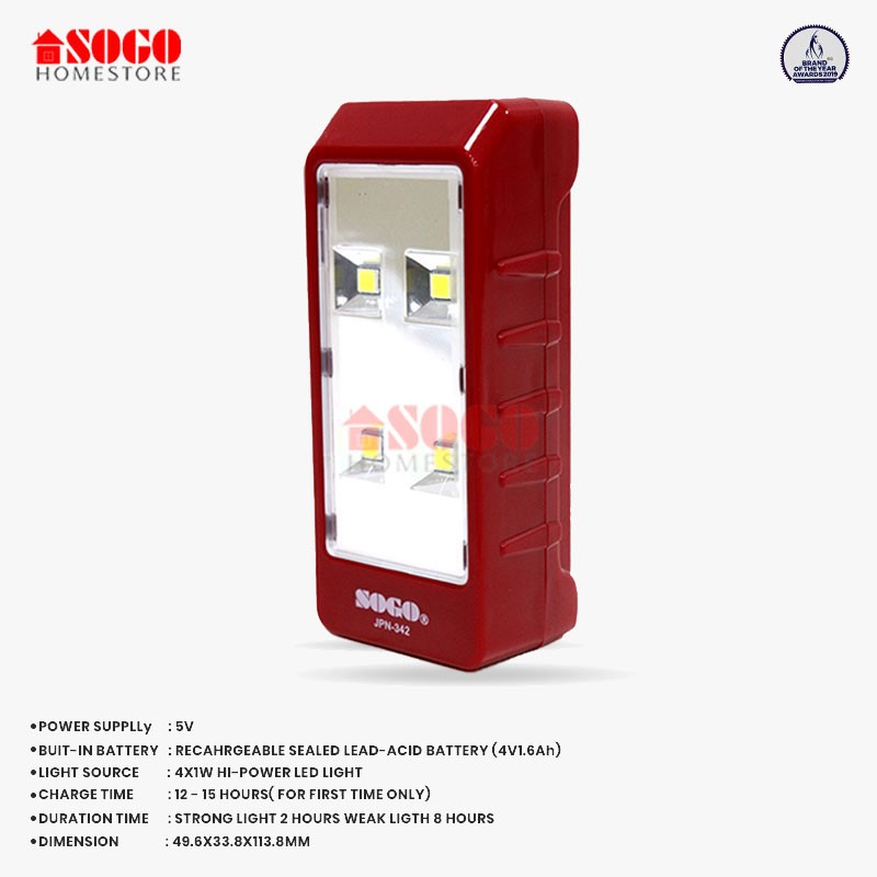 Sogo Rechargeable Emergency Led Lantern Light (JPN-342)