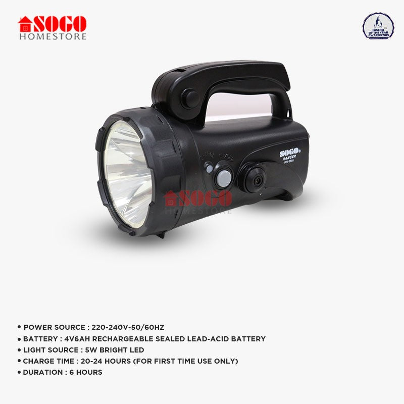 Sogo Rechargeable High Power Search Light 5w Led Torch Light (JPN-8888)