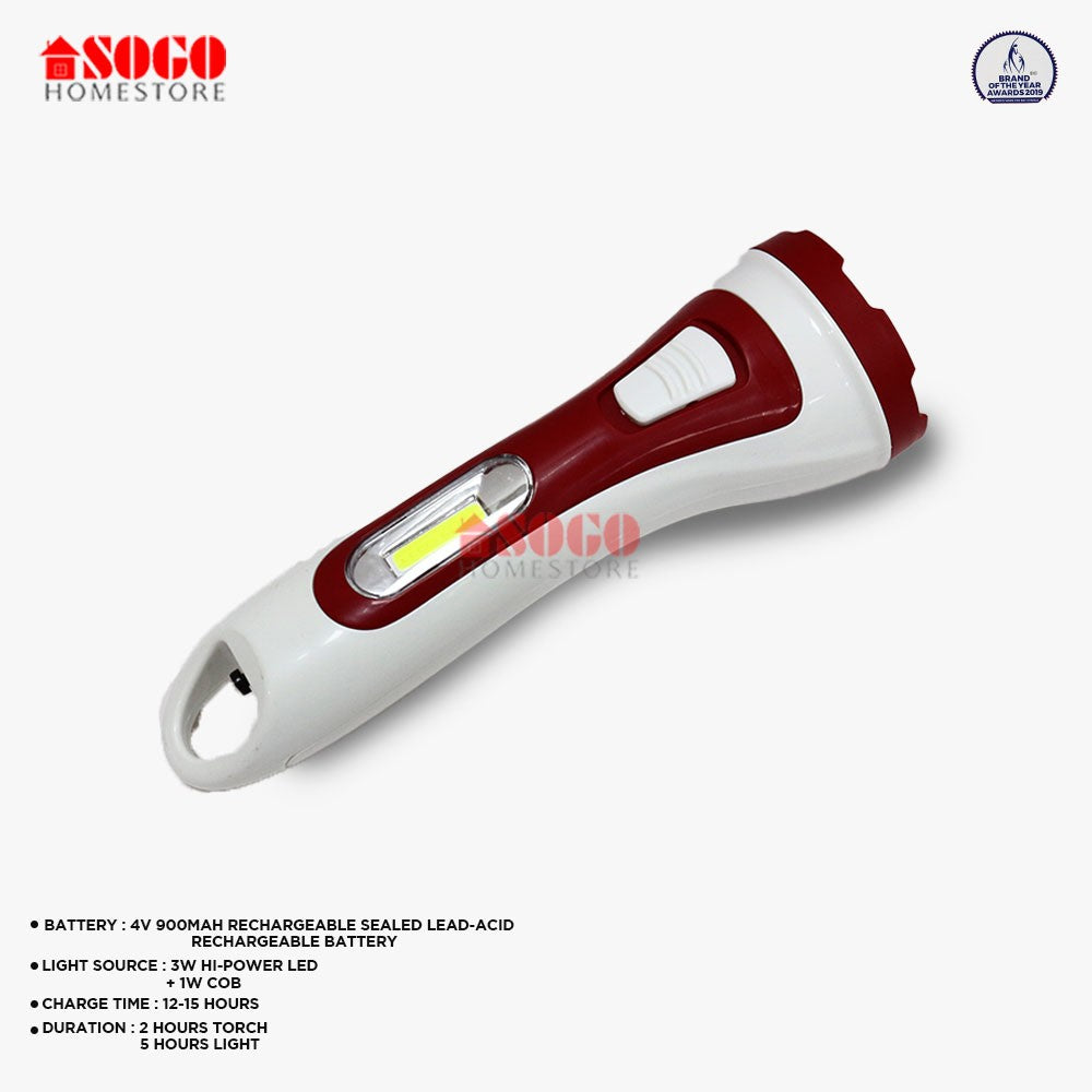 Sogo Rechargeable Led Torch 3w (JPN-308)