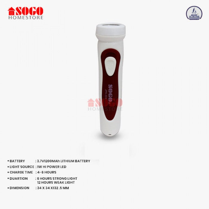 Sogo Rechargeable Led Torch Light 1w (JPN-304)
