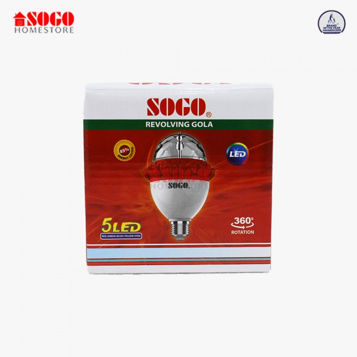 Pack Of 6 Sogo Revolving Gola Bulb 5 LED (E27) Screw Type