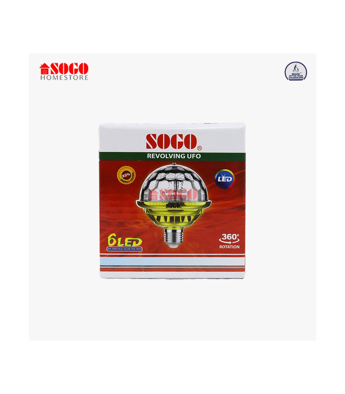 Sogo Revolving UFO Style 6 LED Bulb (B22) Pin Type
