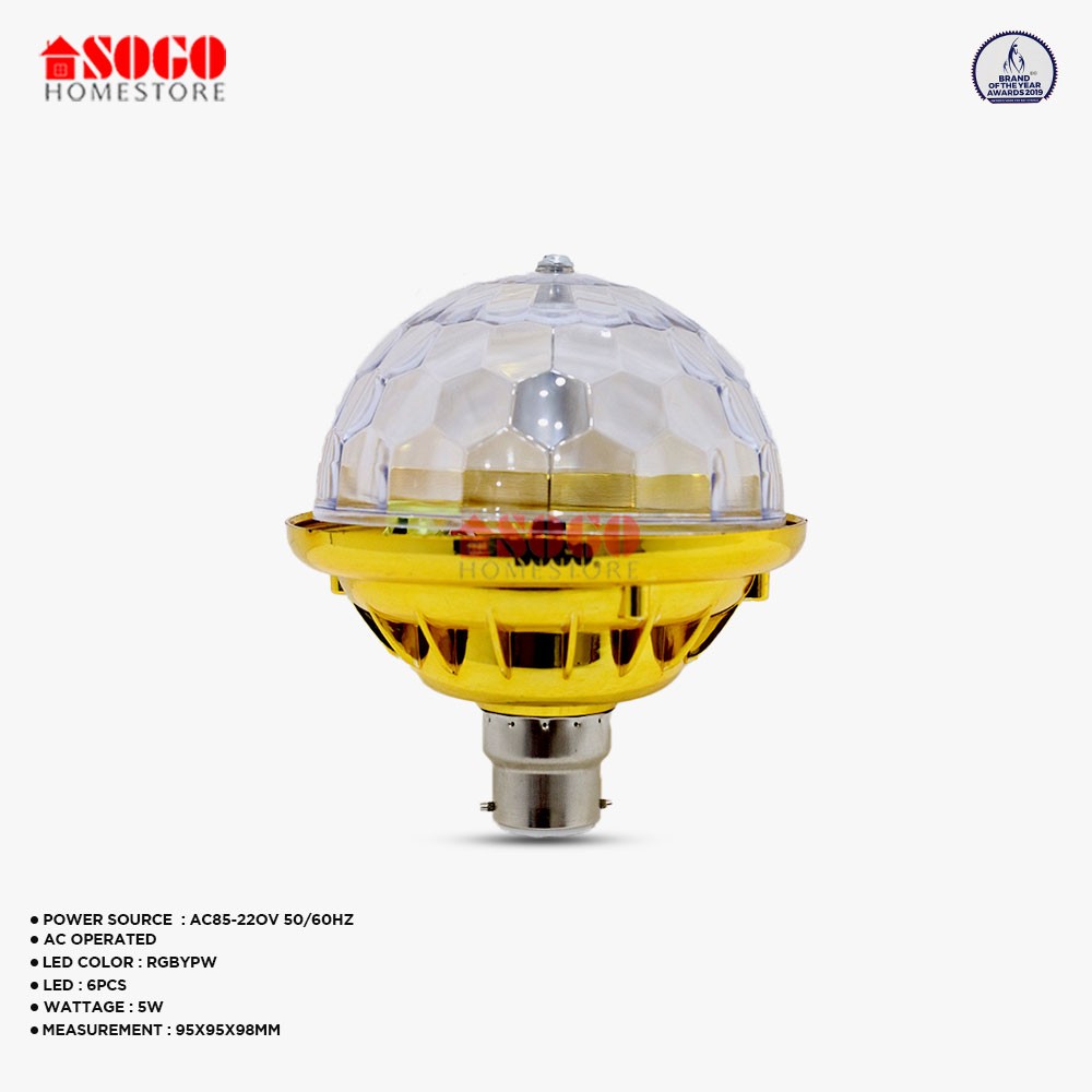 Sogo Revolving UFO Style 6 LED Bulb (B22) Pin Type