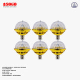Pack Of 6 Sogo Revolving UFO Style 6 LED Bulb (B22) Pin Type