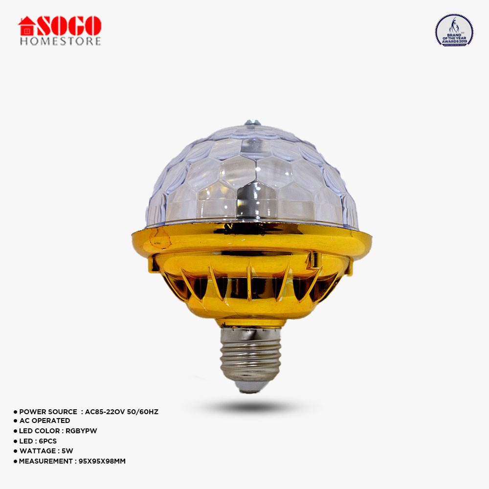 Sogo Revolving UFO Style 6 LED Bulb (E27) Screw Type